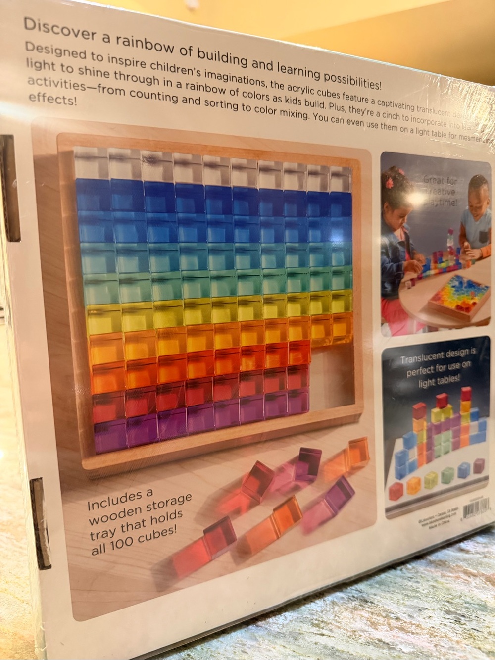Rainbow Crystal Cubes - Colorful Translucent Stacking Set - Picture 5 of 7